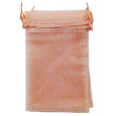 Bolsa de organza laranja claro 9 x 15