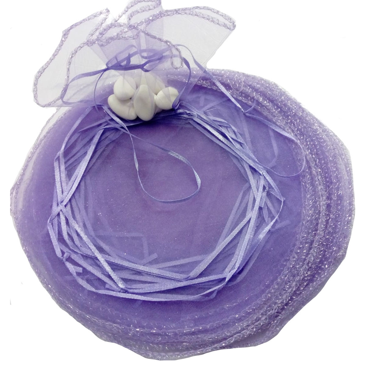 Bolsa de organza para arroz cor de lilás escuro