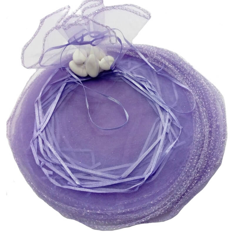 Bolsa de organza para arroz cor de lilás escuro