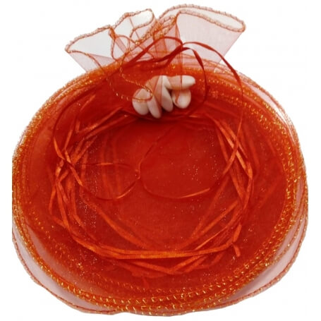 Bolsa de organza para arroz na cor vermelha e para pétalas