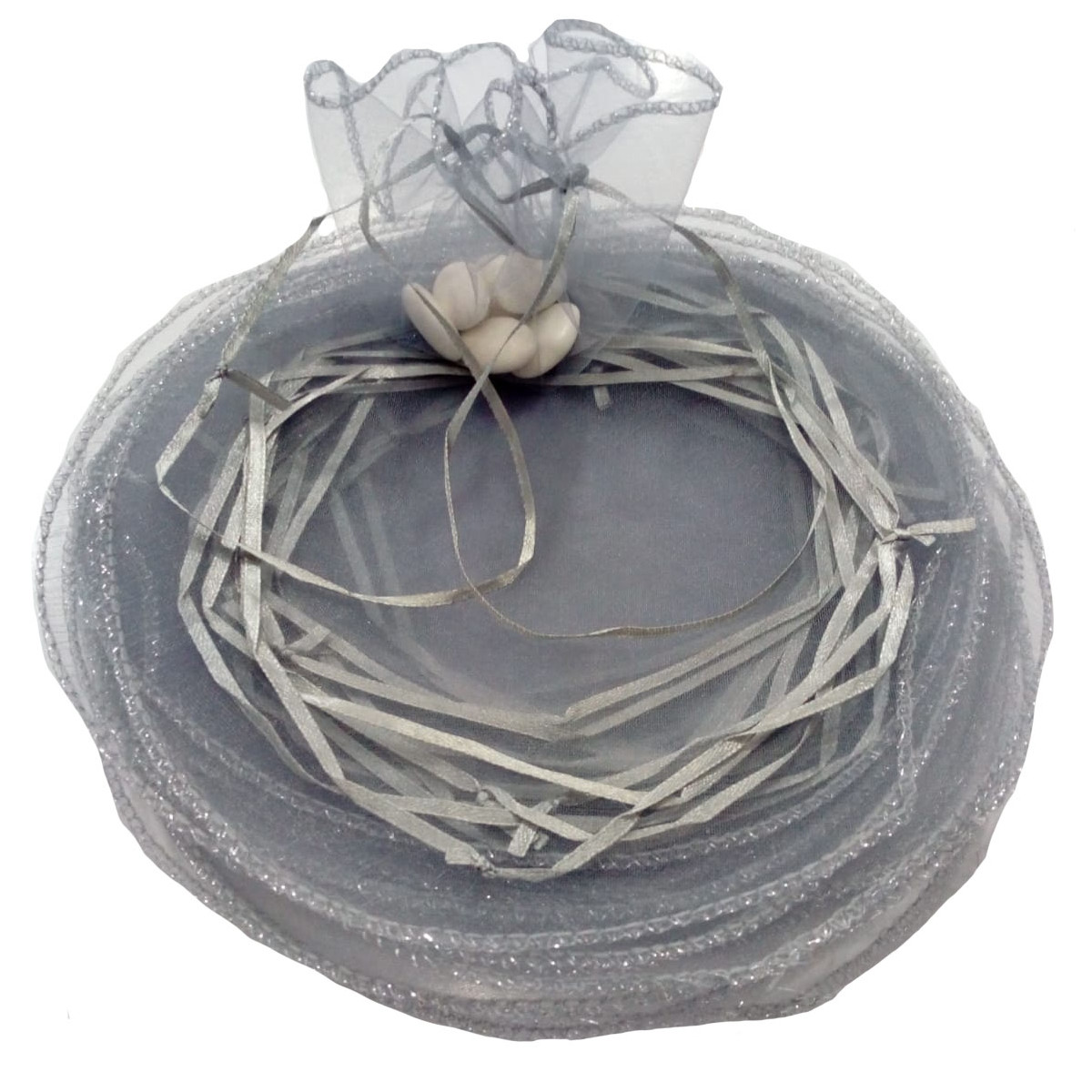 Saco de organza para arroz cor de prata e para pétalas