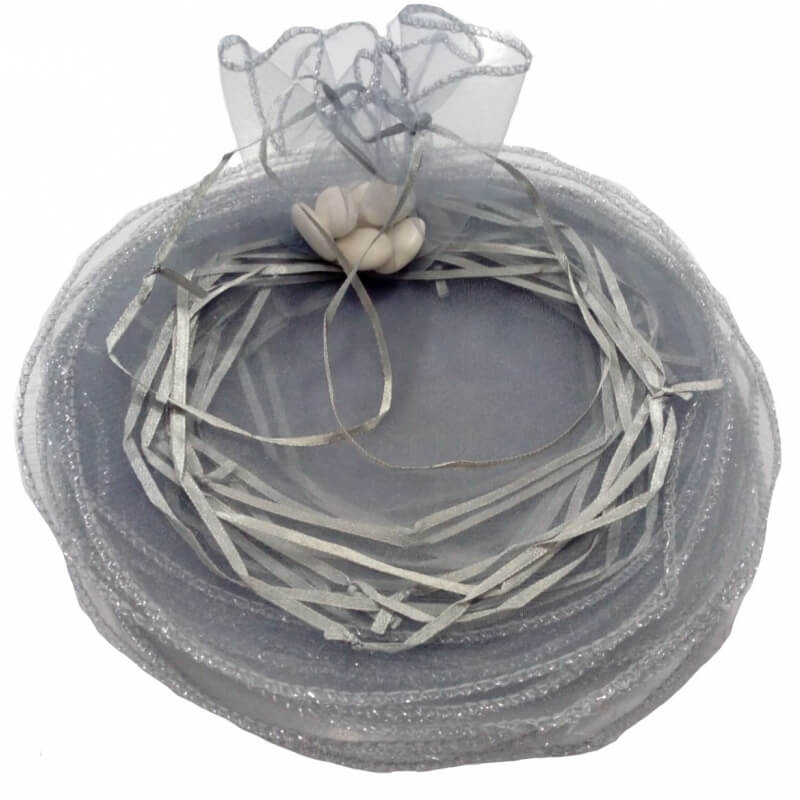 Saco de organza para arroz cor de prata e para pétalas
