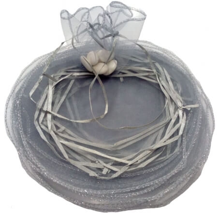 Saco de organza para arroz cor de prata e para pétalas