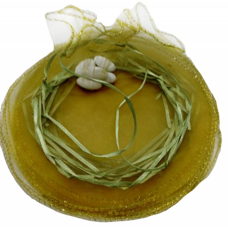 Saco de organza para arroz cor verde escuro