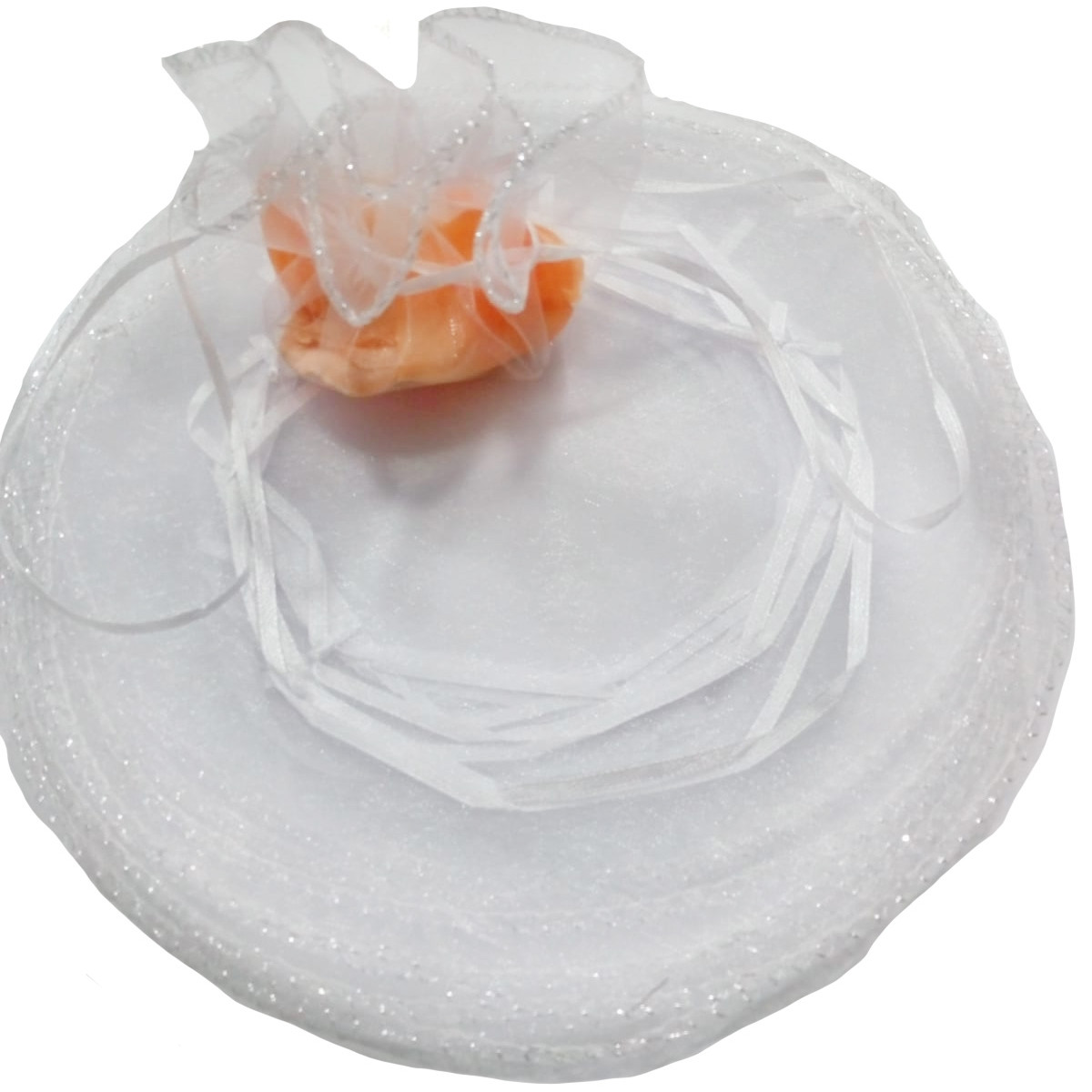 Bolsa de organza para arroz cor branca