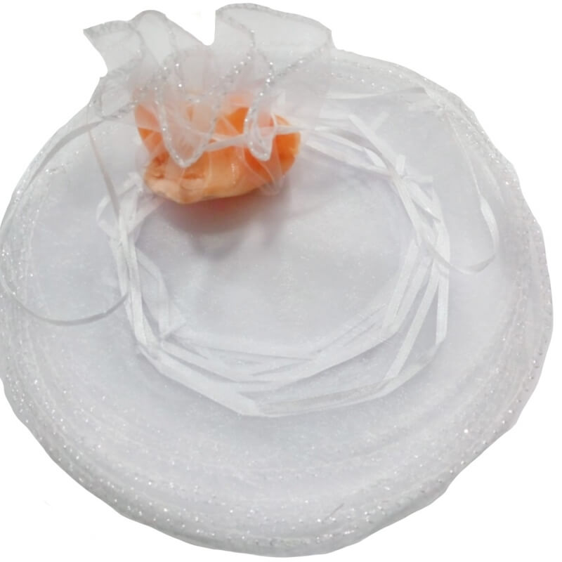 Bolsa de organza para arroz cor branca