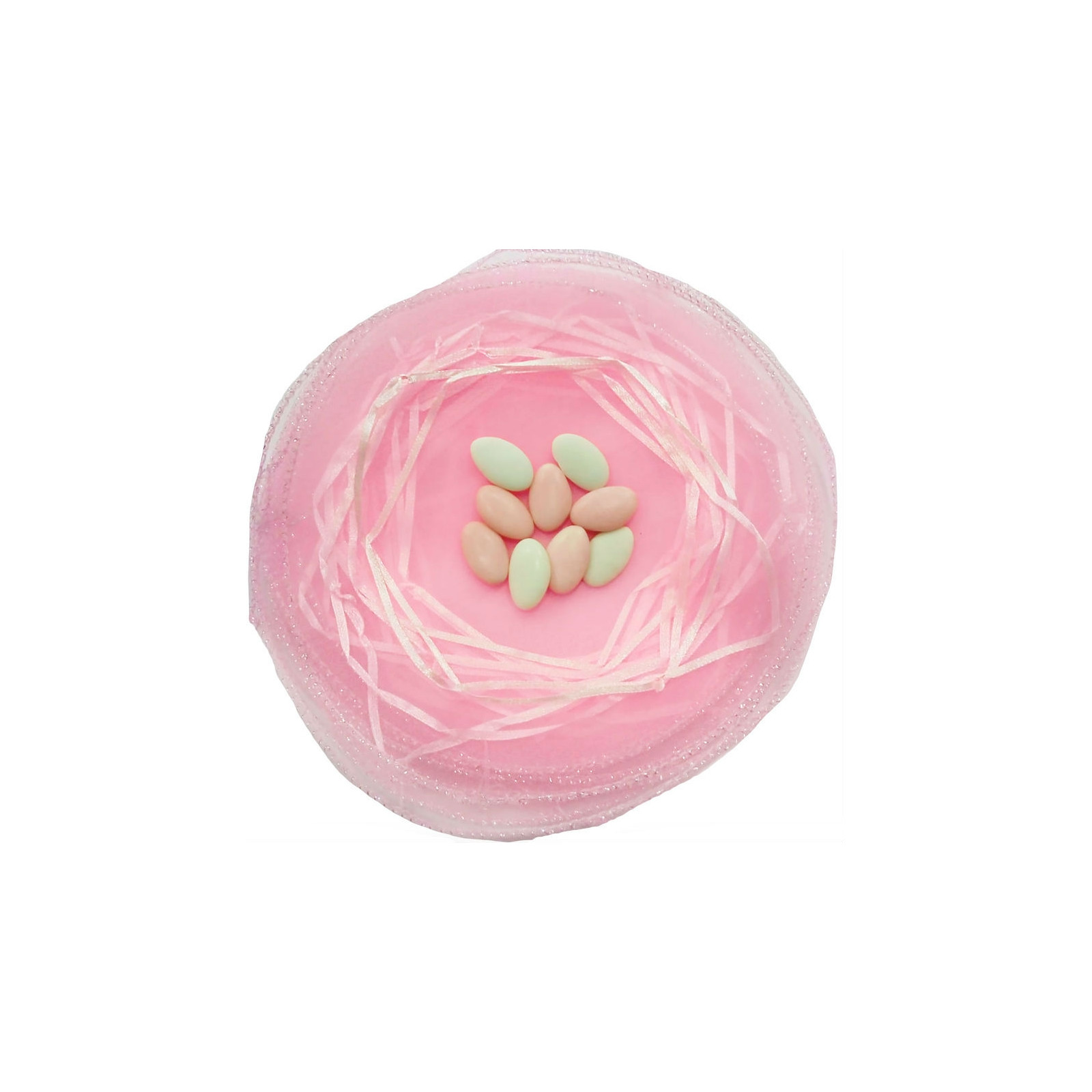 Bolsa de organza para arroz e pétalas cor de rosa claro