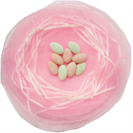 Bolsa de organza para arroz e pétalas cor de rosa claro