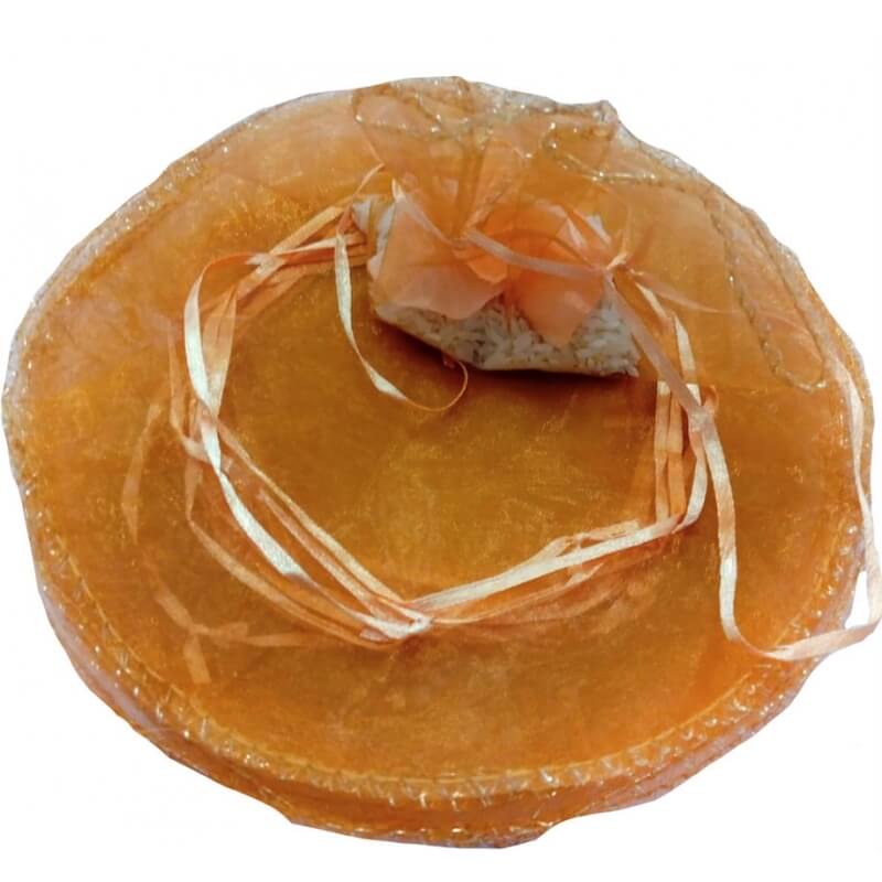 Bolsa de organza para arroz cor de laranja claro
