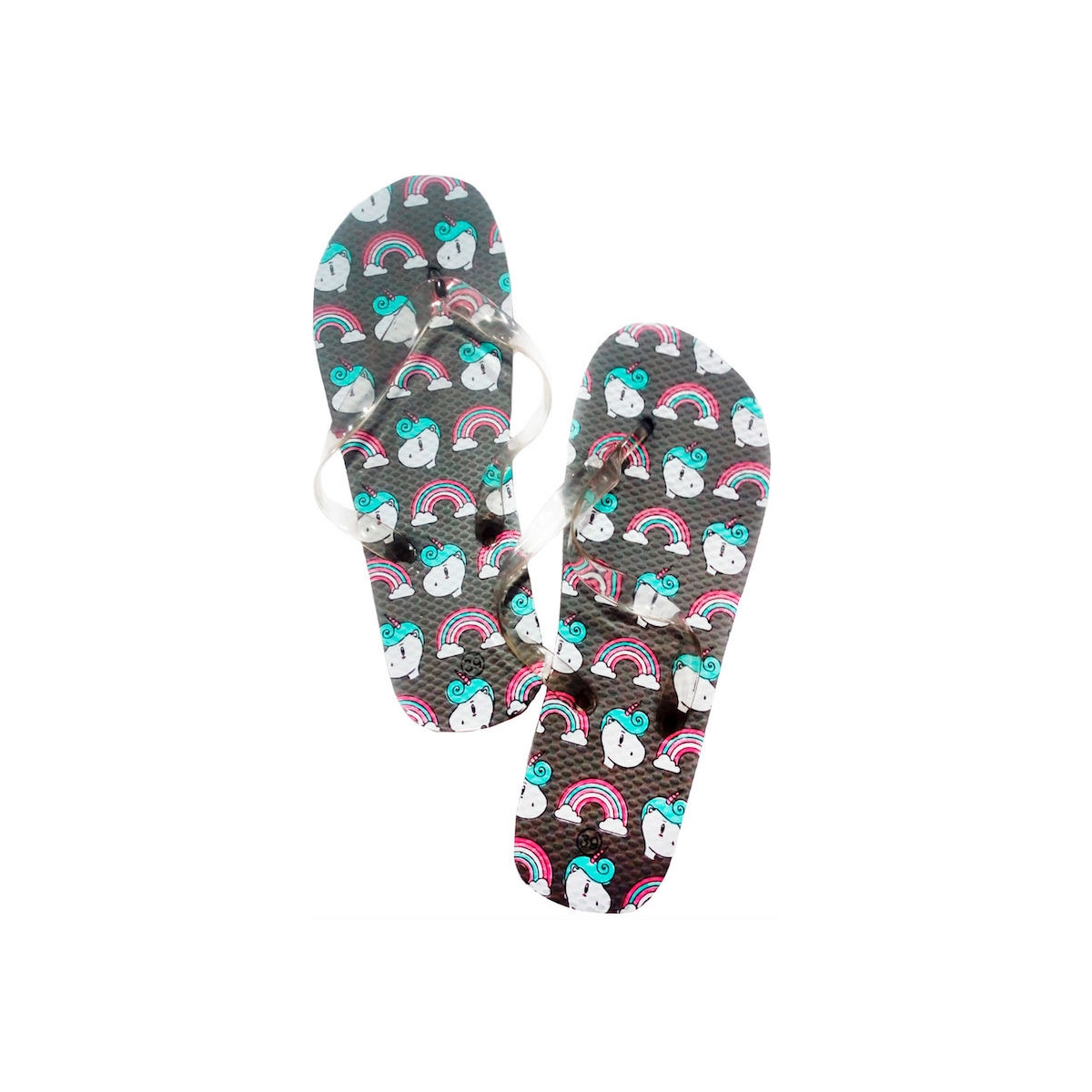 Chinelo unicórnio arco-íris