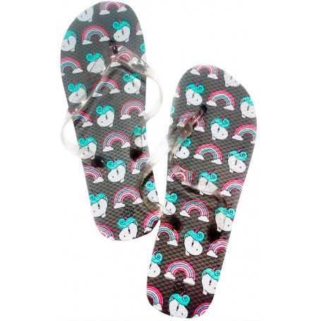 Chinelo unicórnio arco-íris