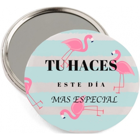 Espelho para bolsa com design de flamingos