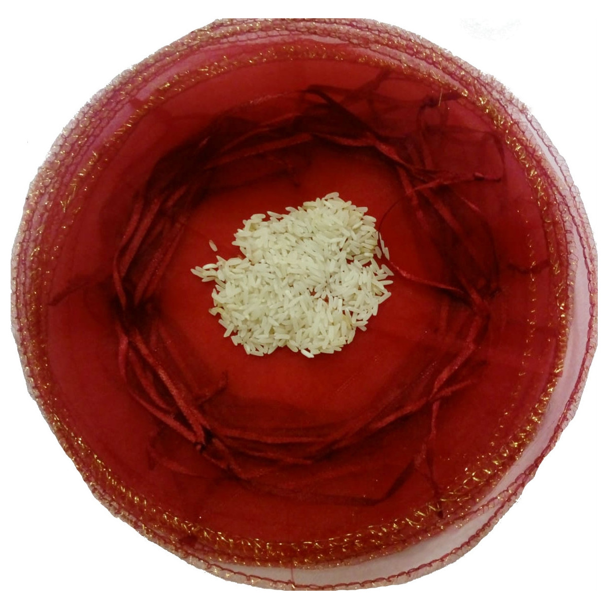 Bolsa de arroz em organza cor granada