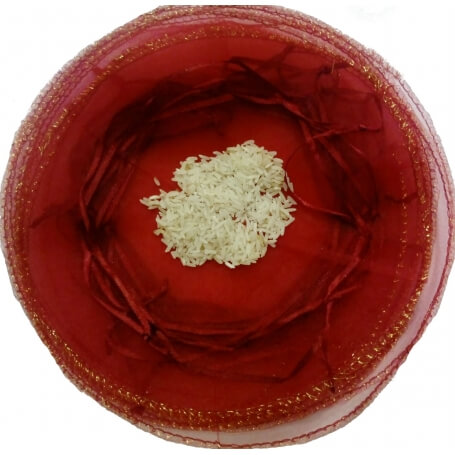 Bolsa de arroz em organza cor granada
