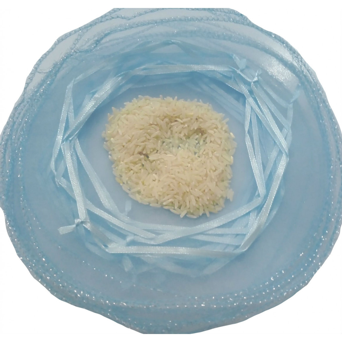 Bolsa de organza para arroz cor azul