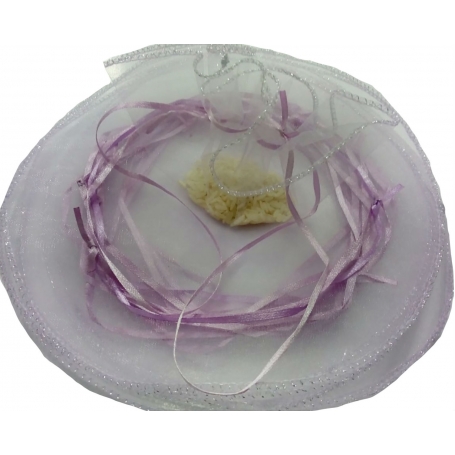 Saco De Organza Para Arroz Lilás Claro