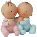 Figura batizado gêmeos para bolo barato