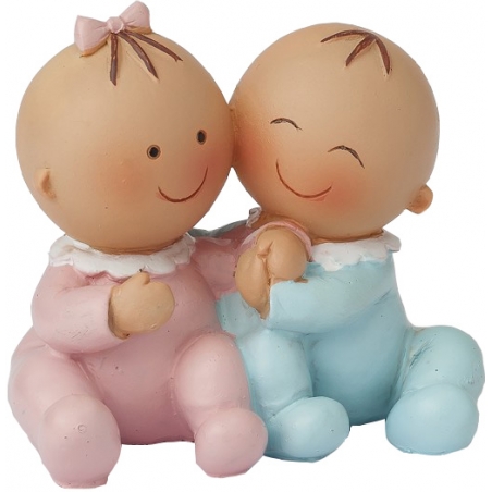 Figura batizado gêmeos para bolo barato