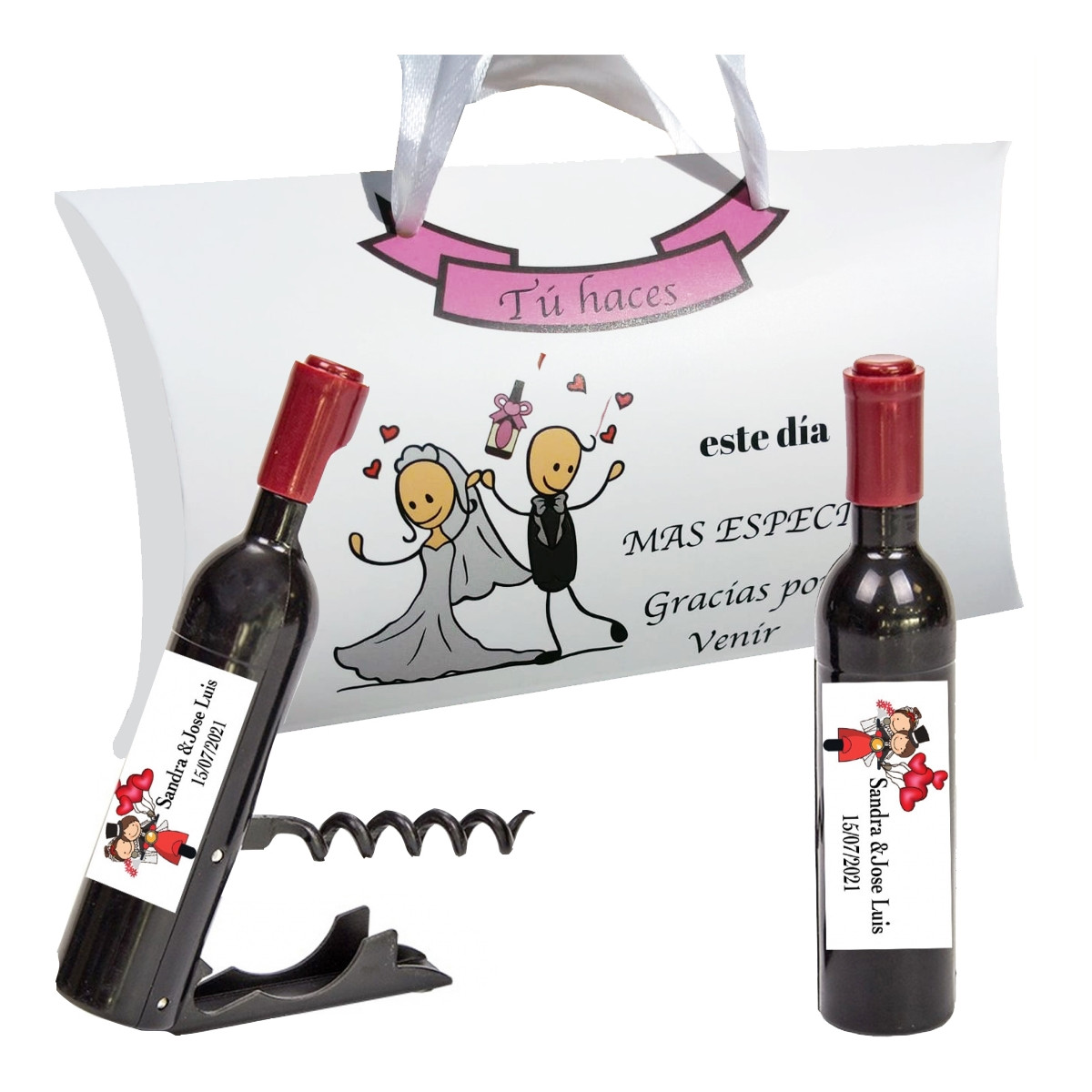 Saca-rolhas de casamento personalizado