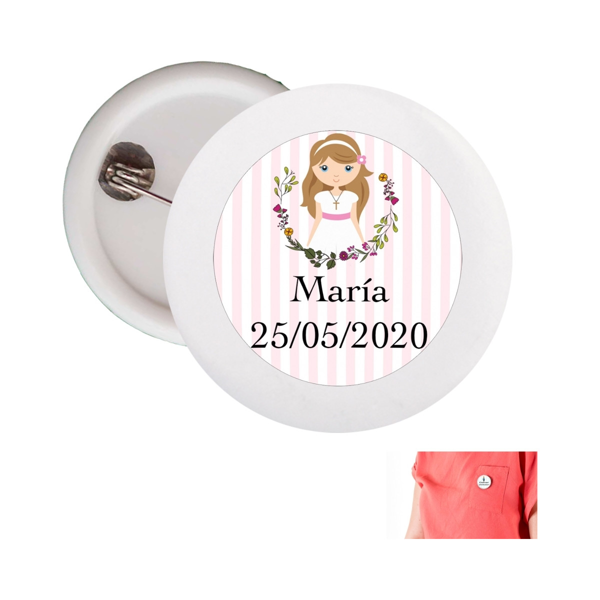 Chapa personalizada menina comunhão