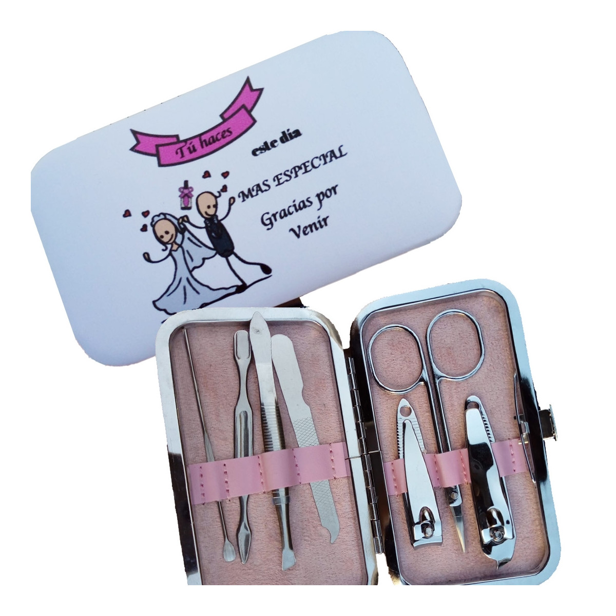 Conjunto de manicure de detalhes de casamento