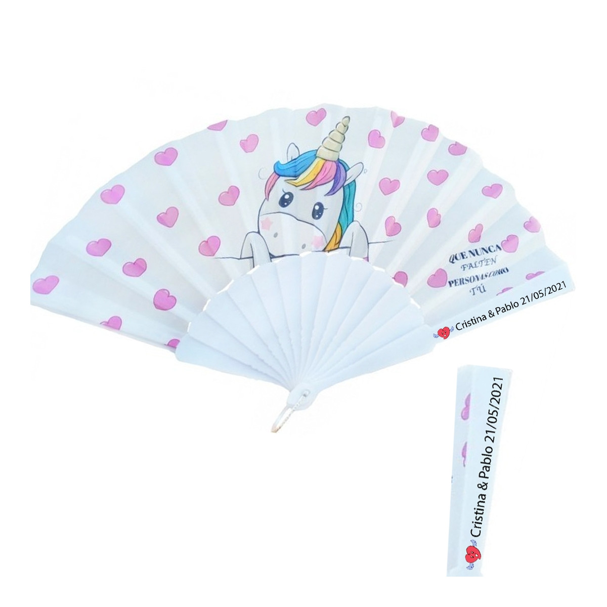 Leque unicórnio personalizado
