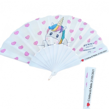 Leque unicórnio personalizado