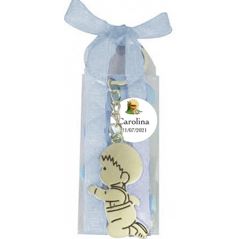 Chaveiros personalizados para primeira comunhão de menino
