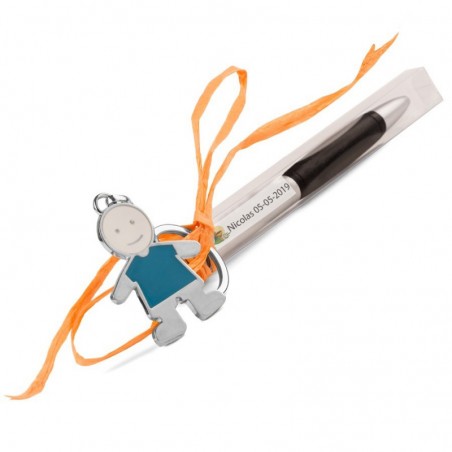 Caneta e chaveiro personalizados para presente de comunhão