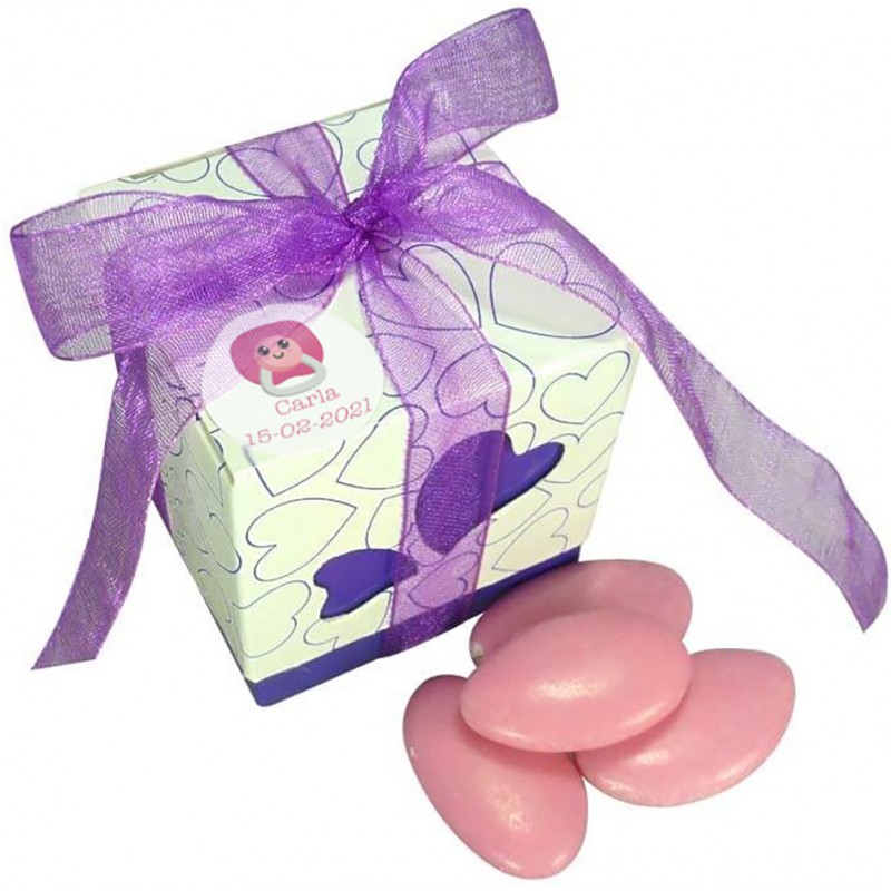Caixas de doces personalizadas e decoradas para batizado de menina