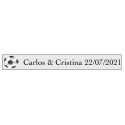 Vinil de futebol com nomes e bola