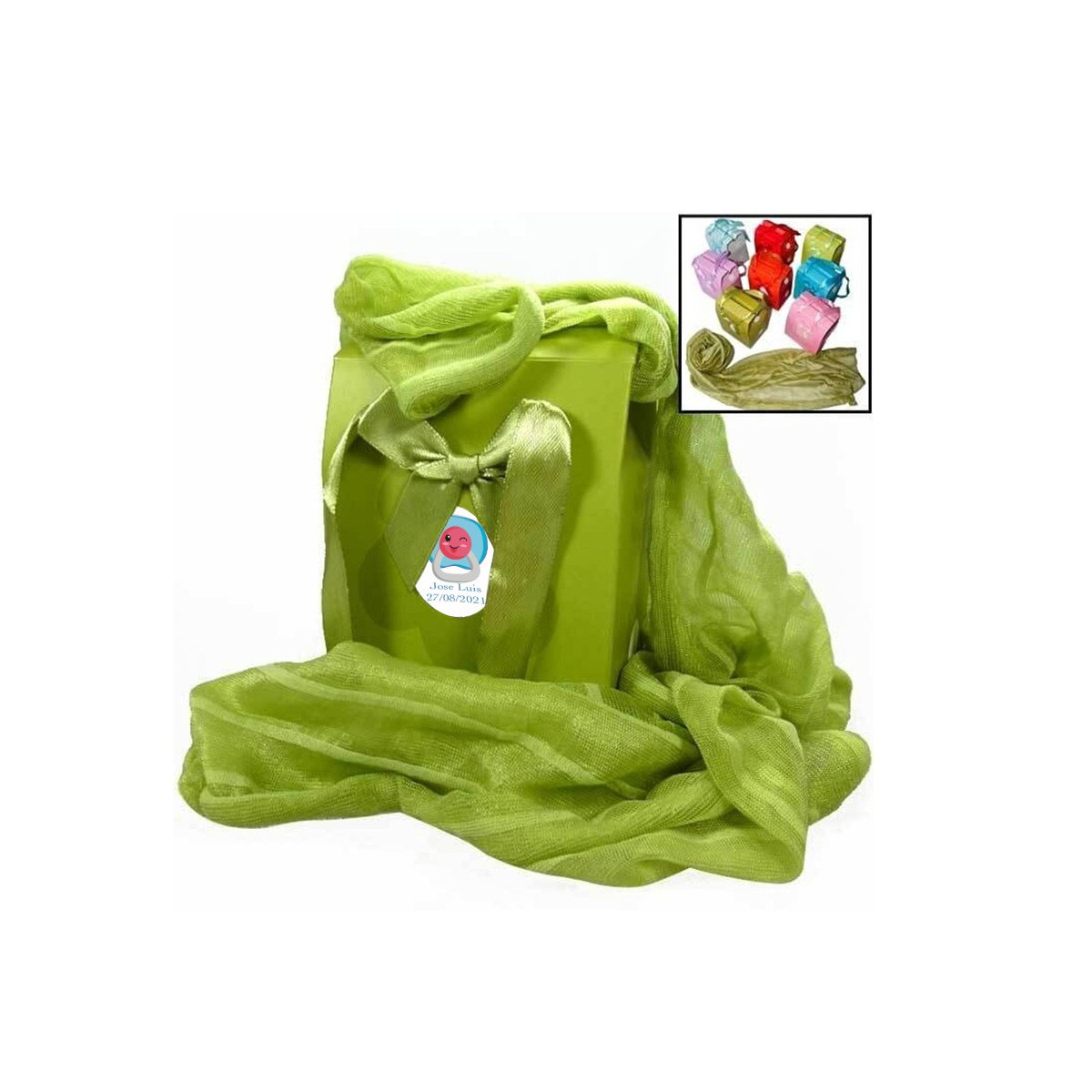 Pashminas personalizadas para lembrancinhas de batizado