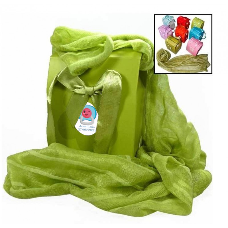 Pashminas personalizadas para lembrancinhas de batizado