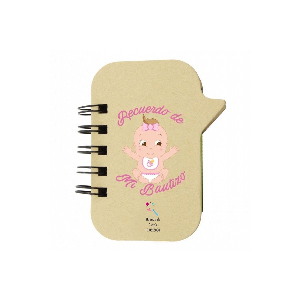 Livro com marcadores para batismo da menina