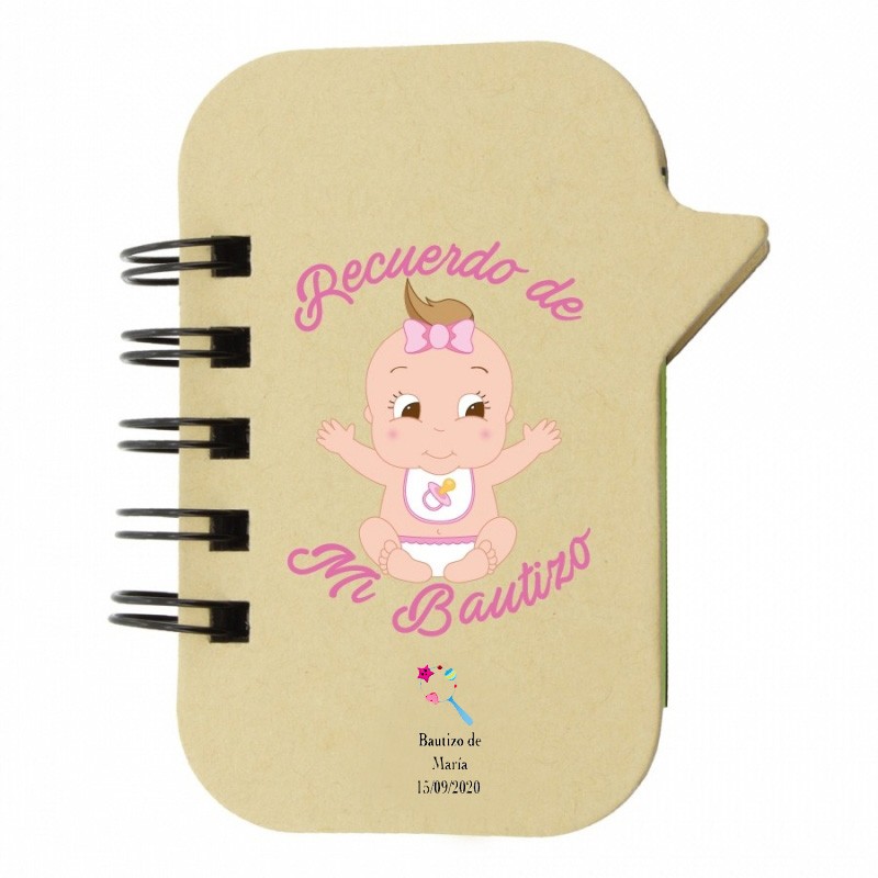 Livro com marcadores para batismo da menina