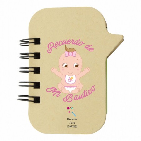 Livro com marcadores para batismo da menina