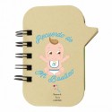 Caderno personalizado com marcadores para batizado de menino
