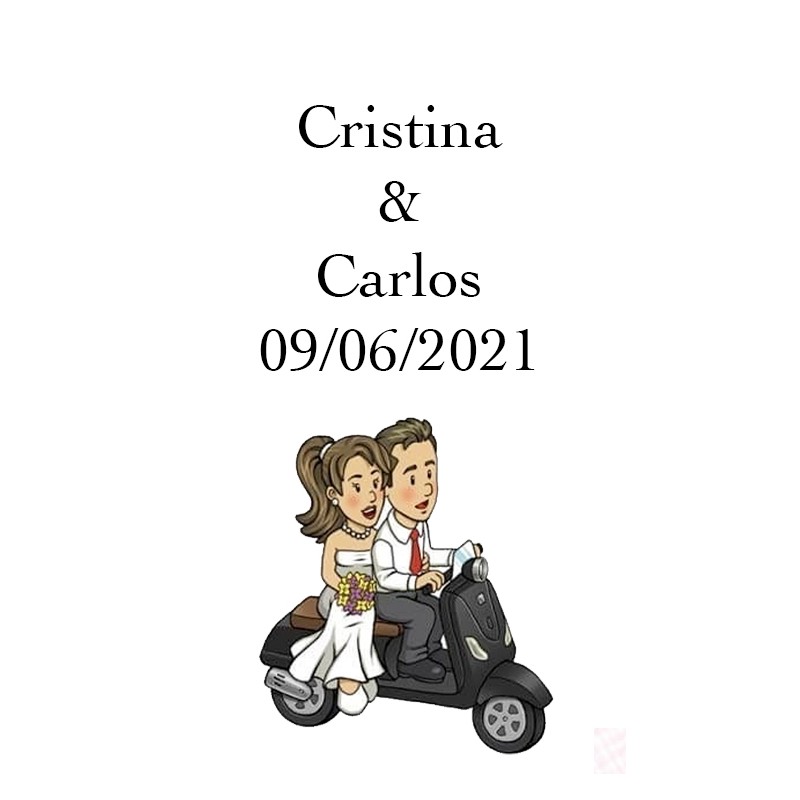 Adesivos casamentos will & grace de moto