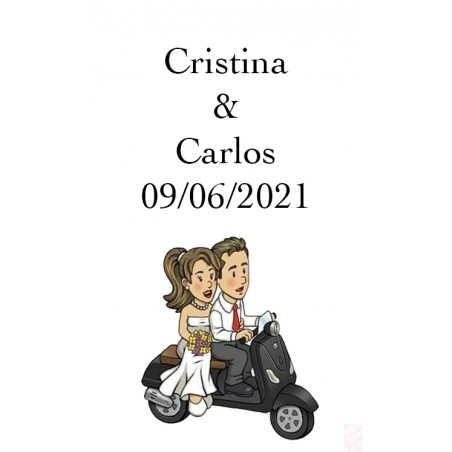 Adesivos casamentos will & grace de moto