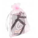 Marcador de página personalizado em clave de sol para casamentos em bolsa de organza