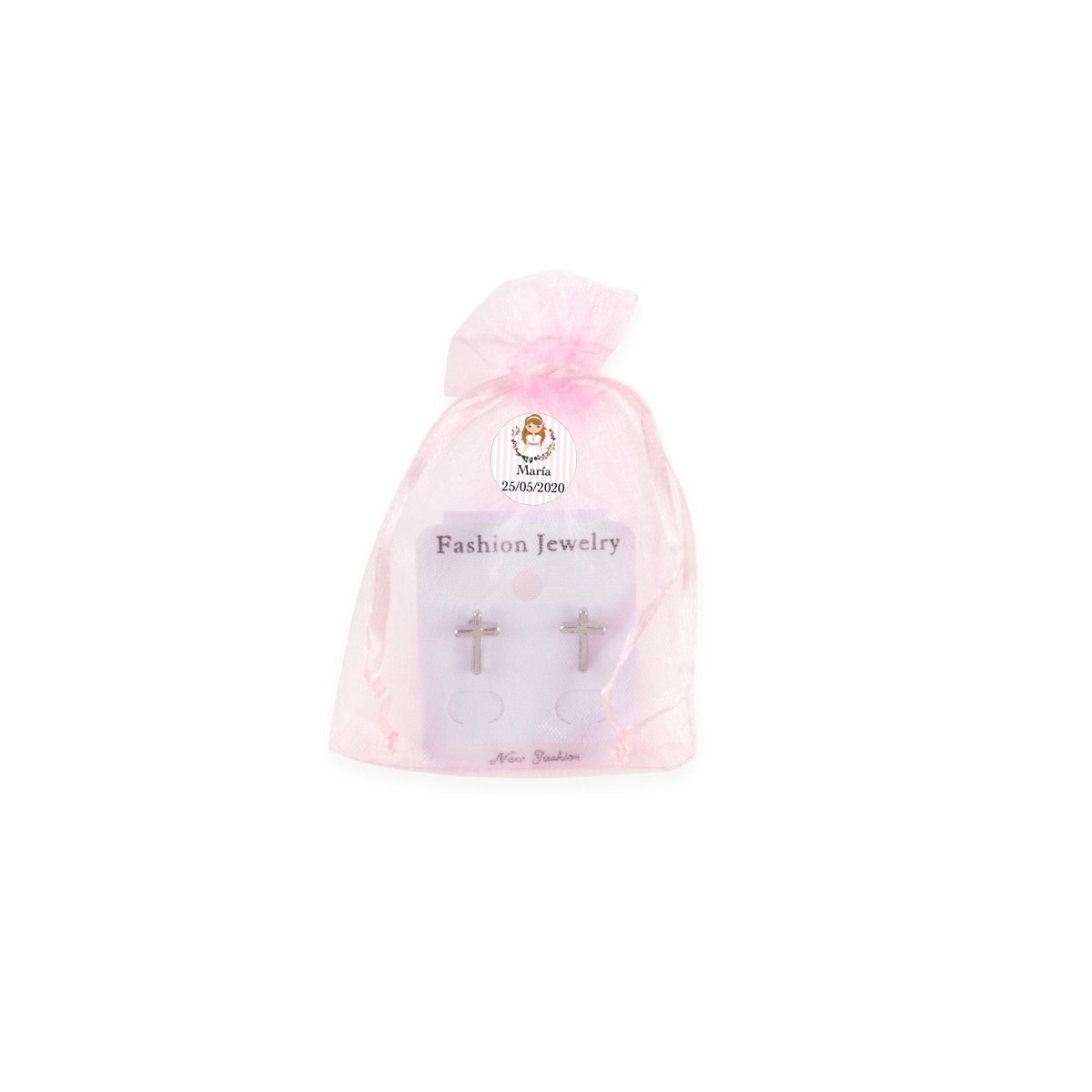 Brincos de bijuteria para comunhão personalizados
