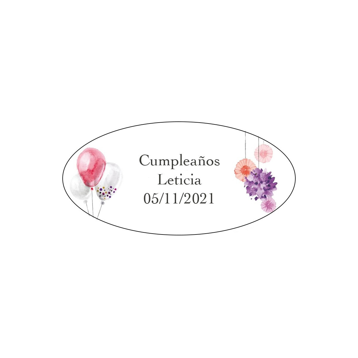 Etiquetas personalizadas com evento, nome e data