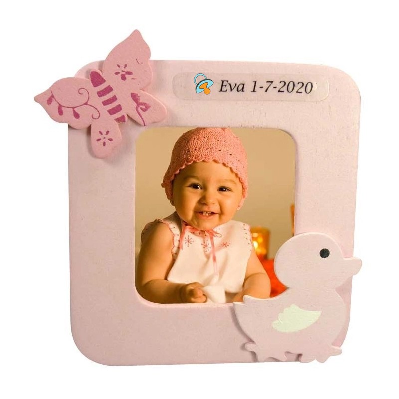 Detalhes da moldura personalizada para fotos de batizado