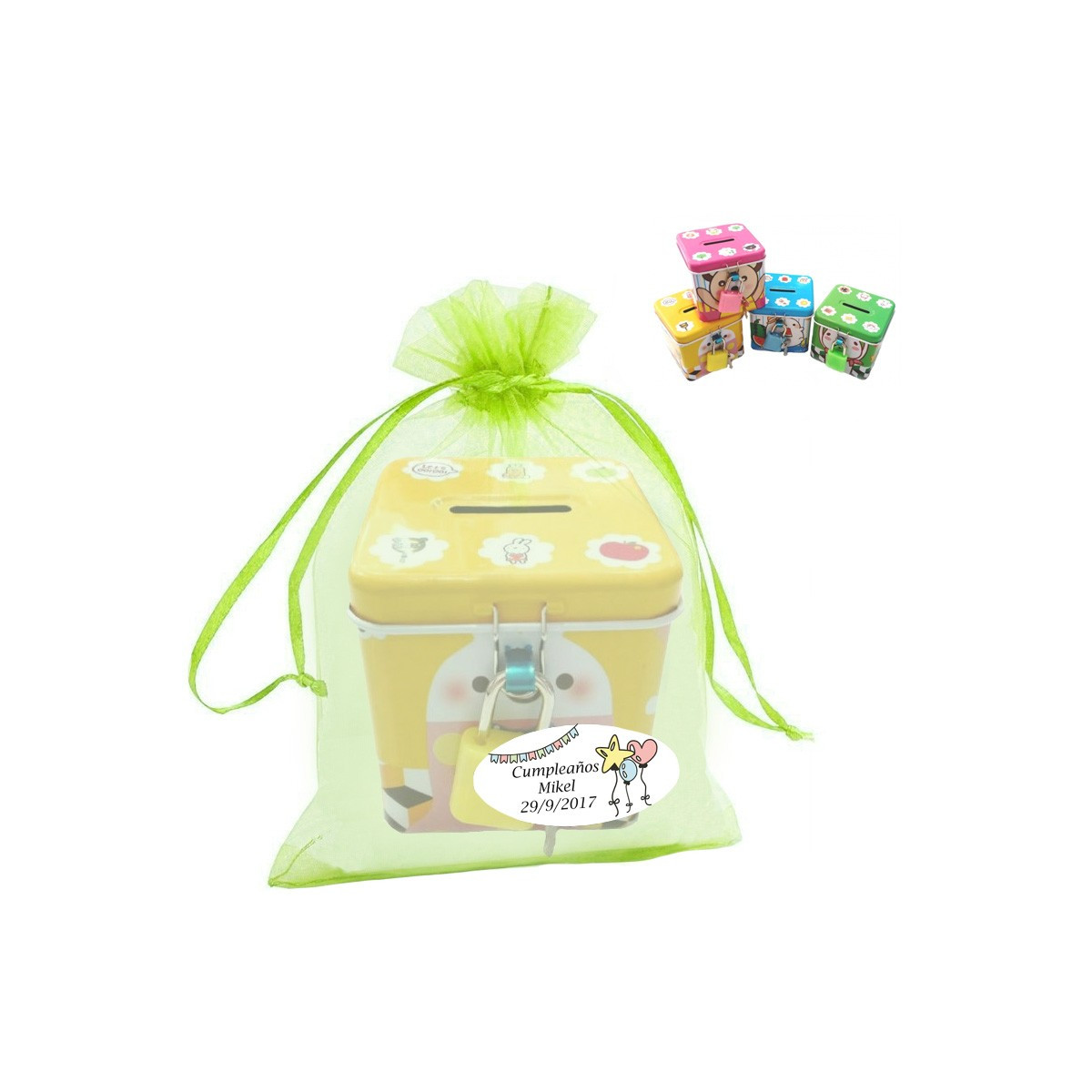Cofrinho em bolsa de organza personalizada