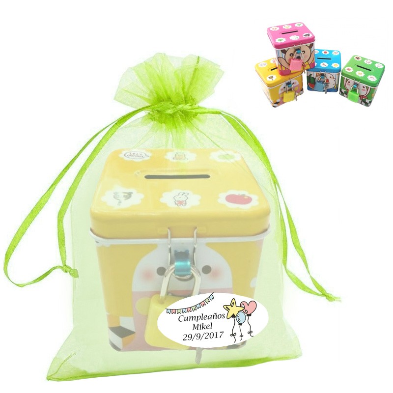 Cofrinho em bolsa de organza personalizada