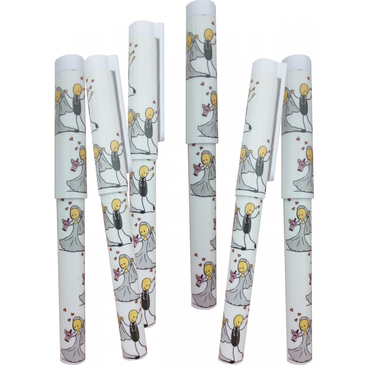 Caneta de Casamento com Design de Noivos Uma Lembrança Prática e Divertida