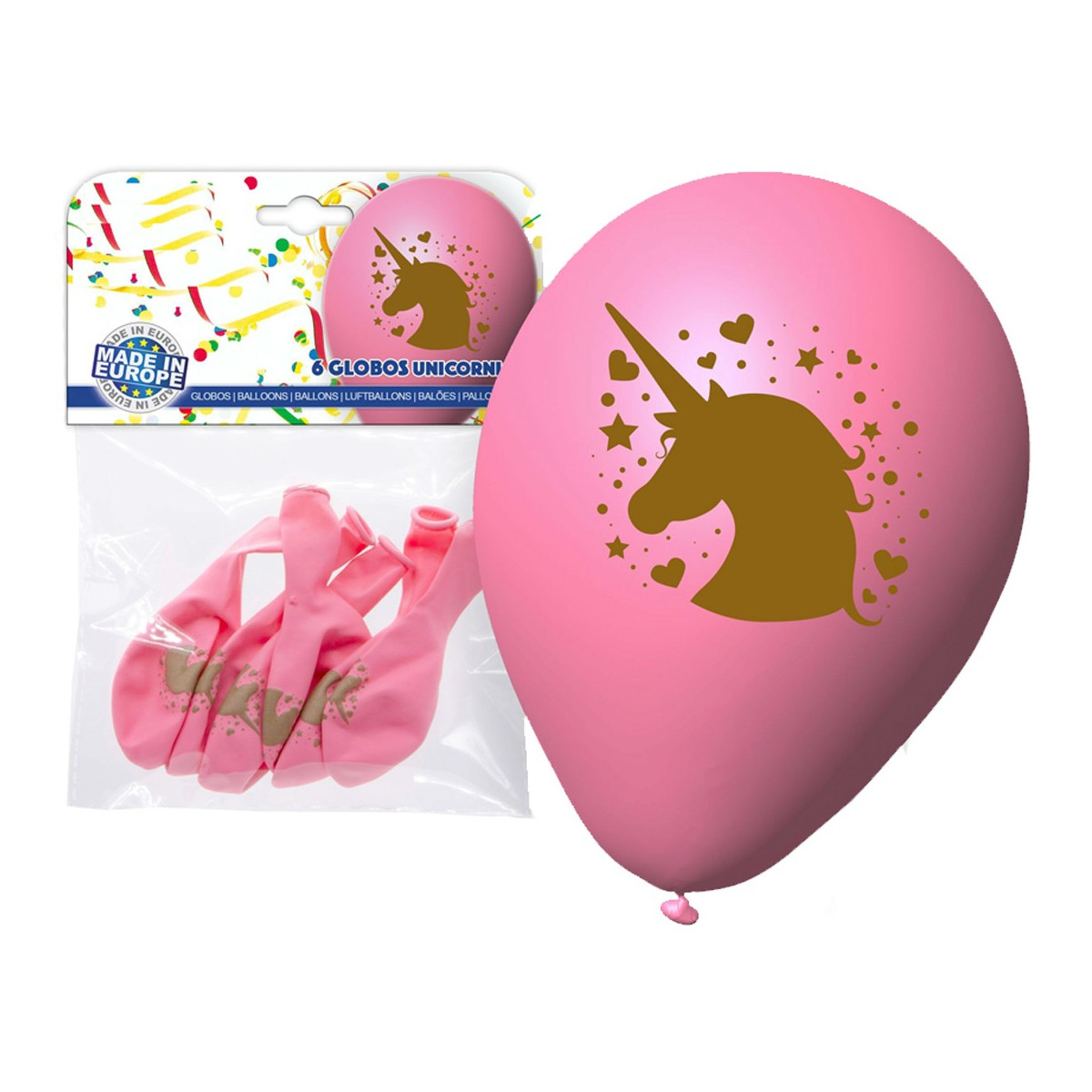 Pacote de balão unicórnio rosa