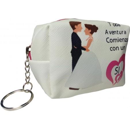 Chaveiro de casamento com porta-moedas