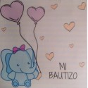 Adesivo de elefante de batizado