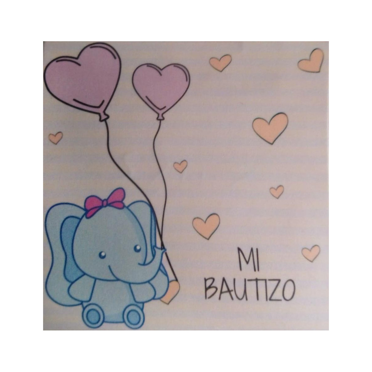 Adesivo de elefante de batizado